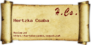 Hertzka Csaba névjegykártya